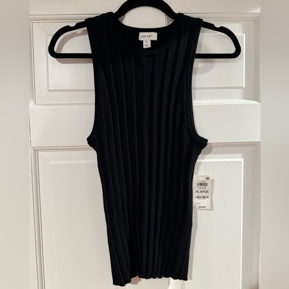 On 34th Black Ribbed Tank XL NEVER WORN - Picture 1 of 4